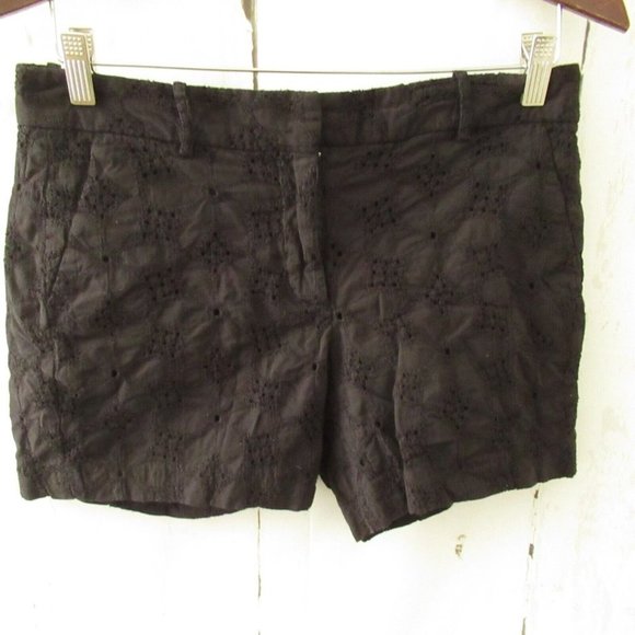 Michael Kors Shorts 4 Black Eyelet Flat Front - Picture 1 of 4